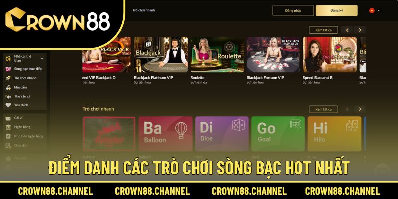 Bật mí top 4 trò chơi sòng bạc trực tiếp hot
